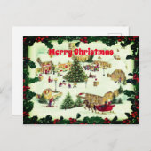 Carte Postale Noël classique Scènes de neige Salutations (Devant / Derrière)
