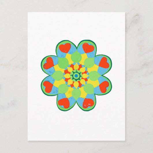Carte Postale Noël Coeur Mandala (Devant)