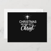 Carte Postale Noël commence avec le Christ Noël chrétien (Devant / Derrière)
