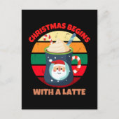 CARTE POSTALE NOËL COMMENCE AVEC UN LATTE (Devant)
