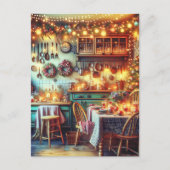 Carte Postale Noël cosy dans la cuisine festive (Devant)