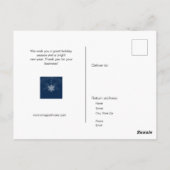 Carte Postale Noël d'affaires bleu et blanc (Dos)