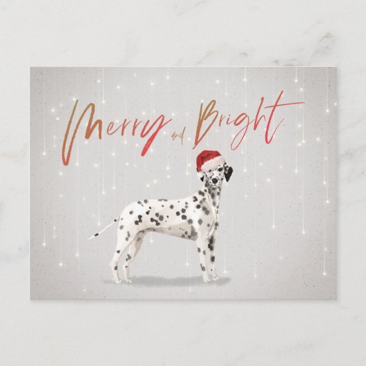 Carte Postale Noël Dalmatie Joyeux Bright (Devant)