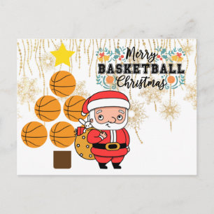 Carte Postale Noël de basket-ball avec le Père Noël