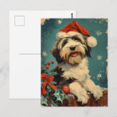 Carte Postale Noël de Collie barrée (Devant / Derrière)