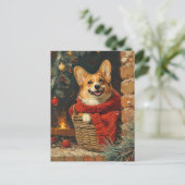 Carte Postale Noël de Corgi (Debout devant)
