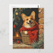 Carte Postale Noël de Corgi (Devant / Derrière)