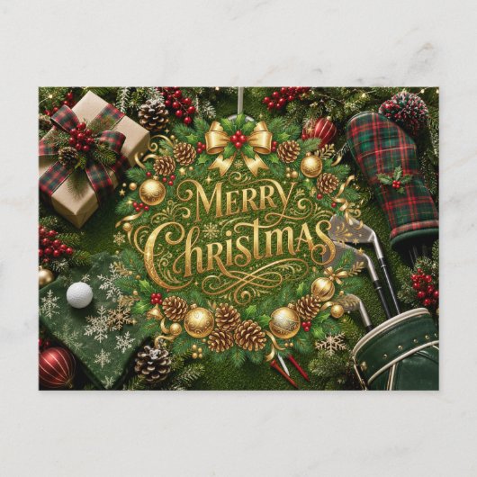 Carte Postale Noël de golf vacances (Devant)