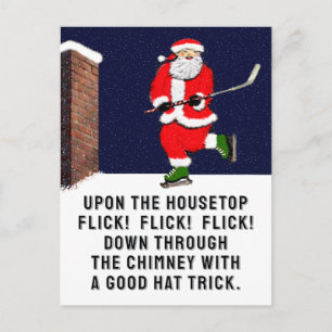 Carte Postale Noël de hockey drôle