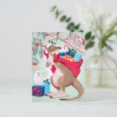 Carte Postale Noël de Kangaroo - Art de Noël australien (Debout devant)