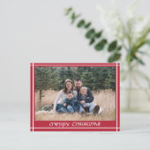 Carte Postale Noël de la famille de calligraphie dessinée à la m (Debout devant)