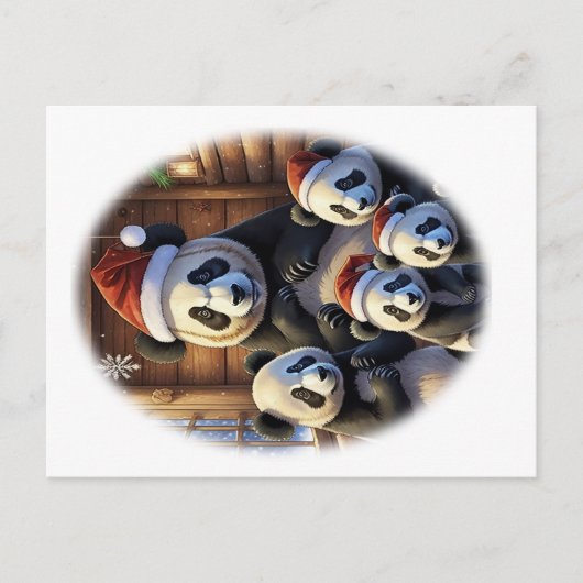 Carte Postale Noël de la PANDA animale (Devant)