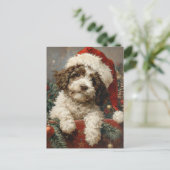 Carte Postale Noël de Lagotto Romagnolo (Debout devant)