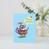 Carte Postale Noël de père Noël Ladybug (Debout devant)
