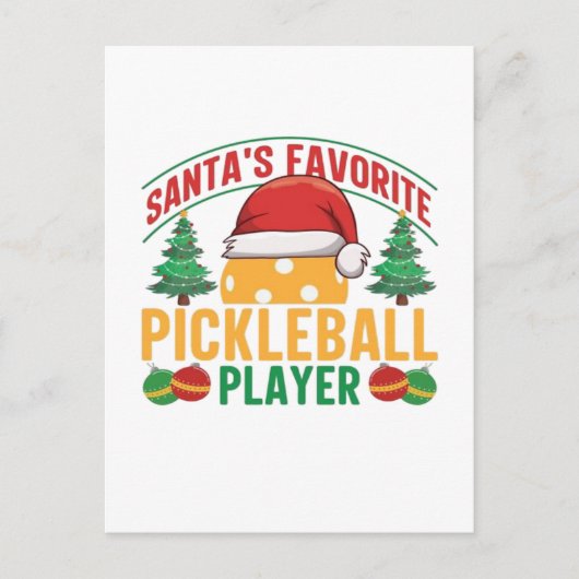 Carte Postale Noël de Pickball (Devant)