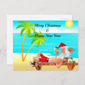 Carte Postale Noël de plage (Devant / Derrière)