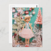 Carte Postale Noël de poupée Vintage (Devant / Derrière)