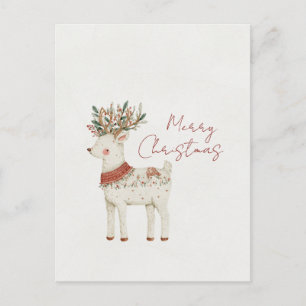 Carte Postale Noël de rennes mignon minimaliste