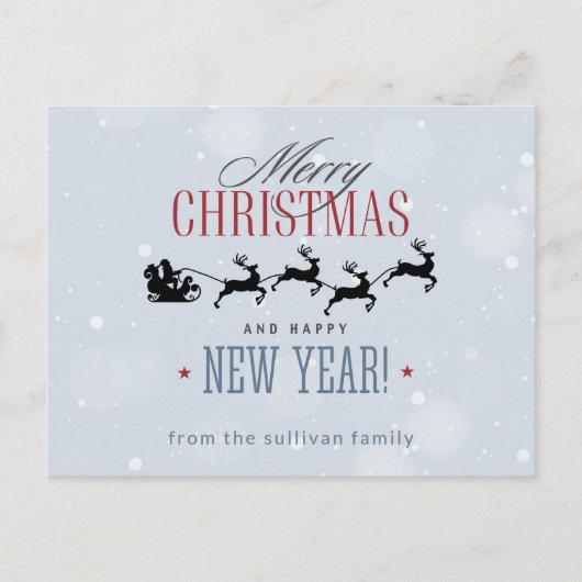 Carte Postale Noël de Santa and his Flying (Devant)