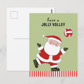 Carte Postale Noël de volleyball vacances (Devant / Derrière)