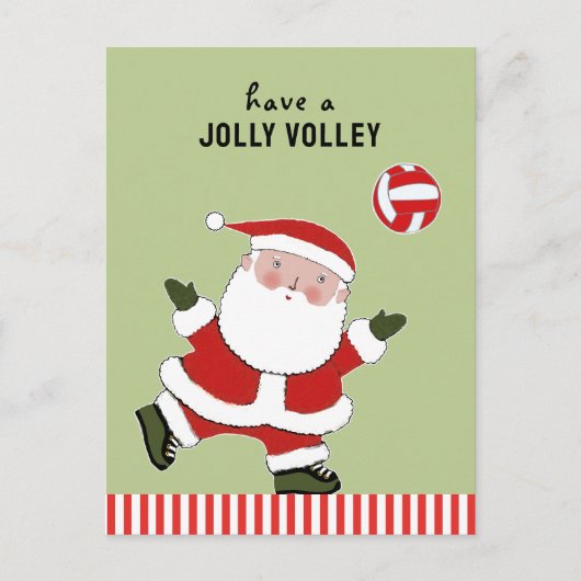 Carte Postale Noël de volleyball vacances (Devant)