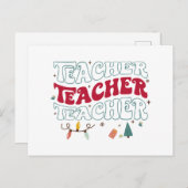 Carte Postale Noël d'enseignant (Devant / Derrière)