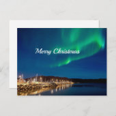 Carte Postale Noël des aurores boréales (Devant / Derrière)