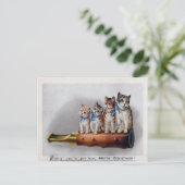Carte Postale Noël des chats victoriens vintages (Debout devant)