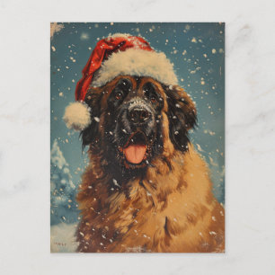 Carte Postale Noël des chiens de Leonberger