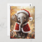 Carte Postale Noël des éléphants (Devant / Derrière)