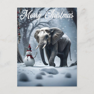 Carte Postale Noël des éléphants