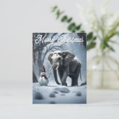 Carte Postale Noël des éléphants (Debout devant)