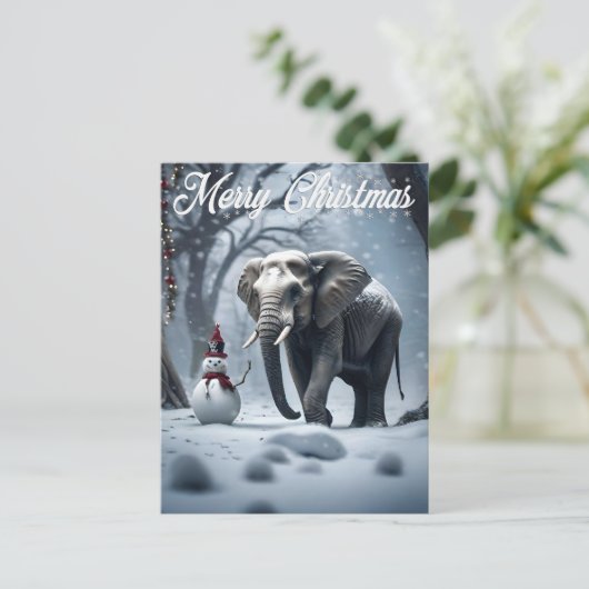 Carte Postale Noël des éléphants (Debout devant)