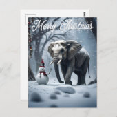 Carte Postale Noël des éléphants (Devant / Derrière)