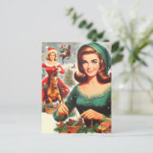 Carte Postale Noël des Filles Vintage  (Debout devant)