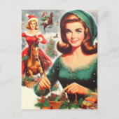 Carte Postale Noël des Filles Vintage  (Devant)