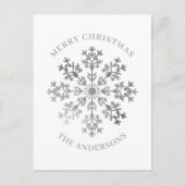 Carte Postale Noël des flocs à neige en argent (Devant)