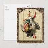 Carte Postale Noël des oiseaux morts victoriens (Devant / Derrière)