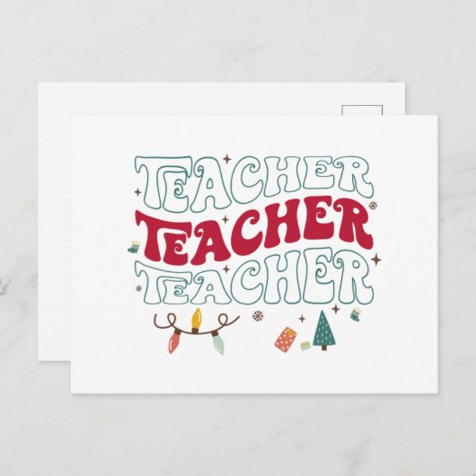 Carte Postale Noël des professeurs (Devant / Derrière)