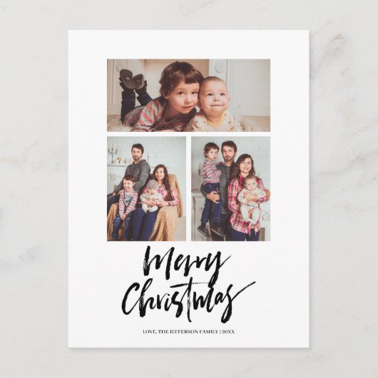 Carte Postale Noël d'hiver 3 Photo Collage Holiday (Devant)