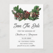 Carte Postale Noël d'hiver Sauvegarder la date Mariage (Devant)