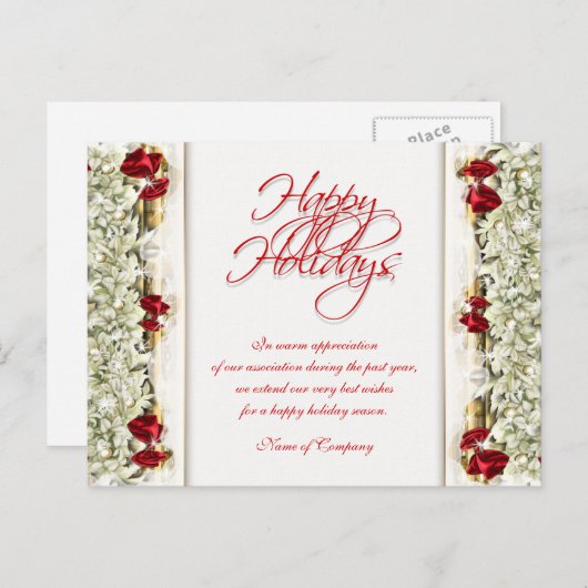 Carte Postale Noël dit Noël Noël Fête Merci (Devant / Derrière)