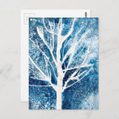 Carte Postale Noël du bouleau blanc d'hiver (Devant / Derrière)