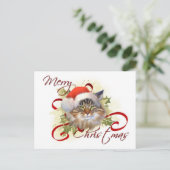 Carte postale Noël du chat Maine Coon (Debout devant)