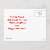 Carte postale Noël du conducteur de bus scolaire (Dos)
