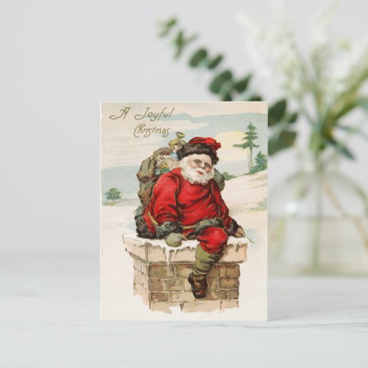 Carte postale Noël du Père Noël (Debout devant)