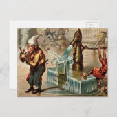 Carte Postale Noël du singe victorien (Devant / Derrière)