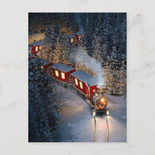 Carte Postale Noël du train vintage