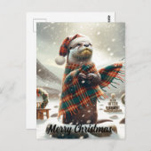 Carte Postale Noël écossais Otter Noël (Devant / Derrière)