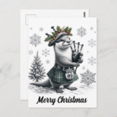 Carte Postale Noël écossais Otter Noël (Devant / Derrière)